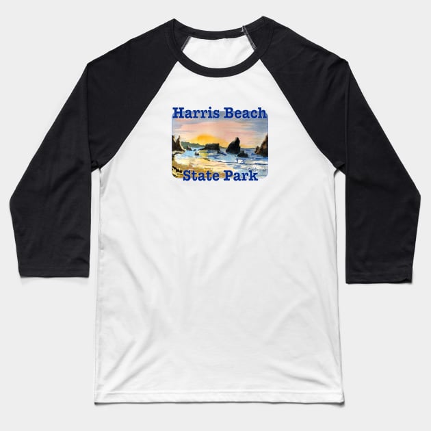 Harris Beach State Park, Oregon Baseball T-Shirt by MMcBuck